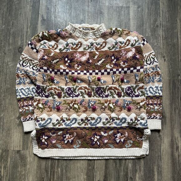 JH Collectibles Sweaters - Heirloom‎ Collectibles Vintage Knit Sweater Novelty Patterned Pullover L